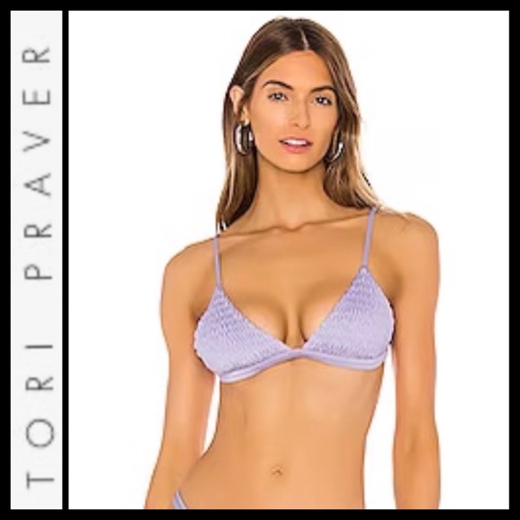 Tori Praver Other - NWOT Tori Praver Jagger Smocked Triangle Bikini Top